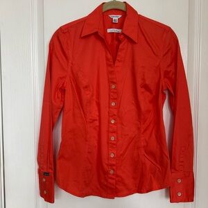 Calvin Klein Bright Orange Button-Up Dress Shirt